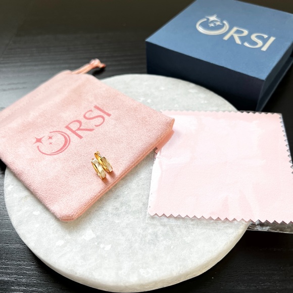 New ORSI Silver Hoops Brooke Earrings Gold Plated - Picture 5 of 6